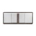 **Meuble de rangement moderne avec portes en verre et finition bois**