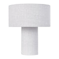 **Lampe de table à abat-jour en lin, design moderne et épuré**.