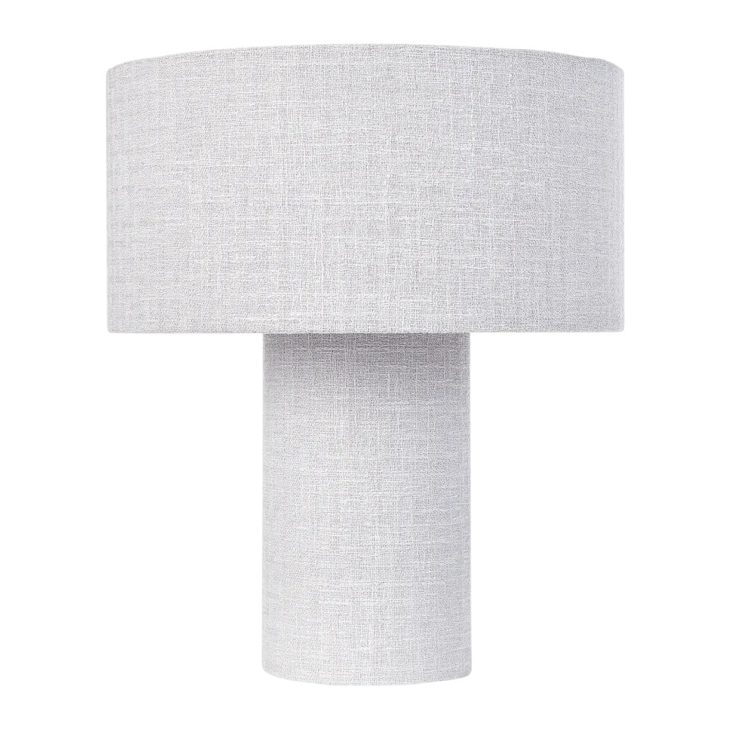 **Lampe de table à abat-jour en lin, design moderne et épuré**.