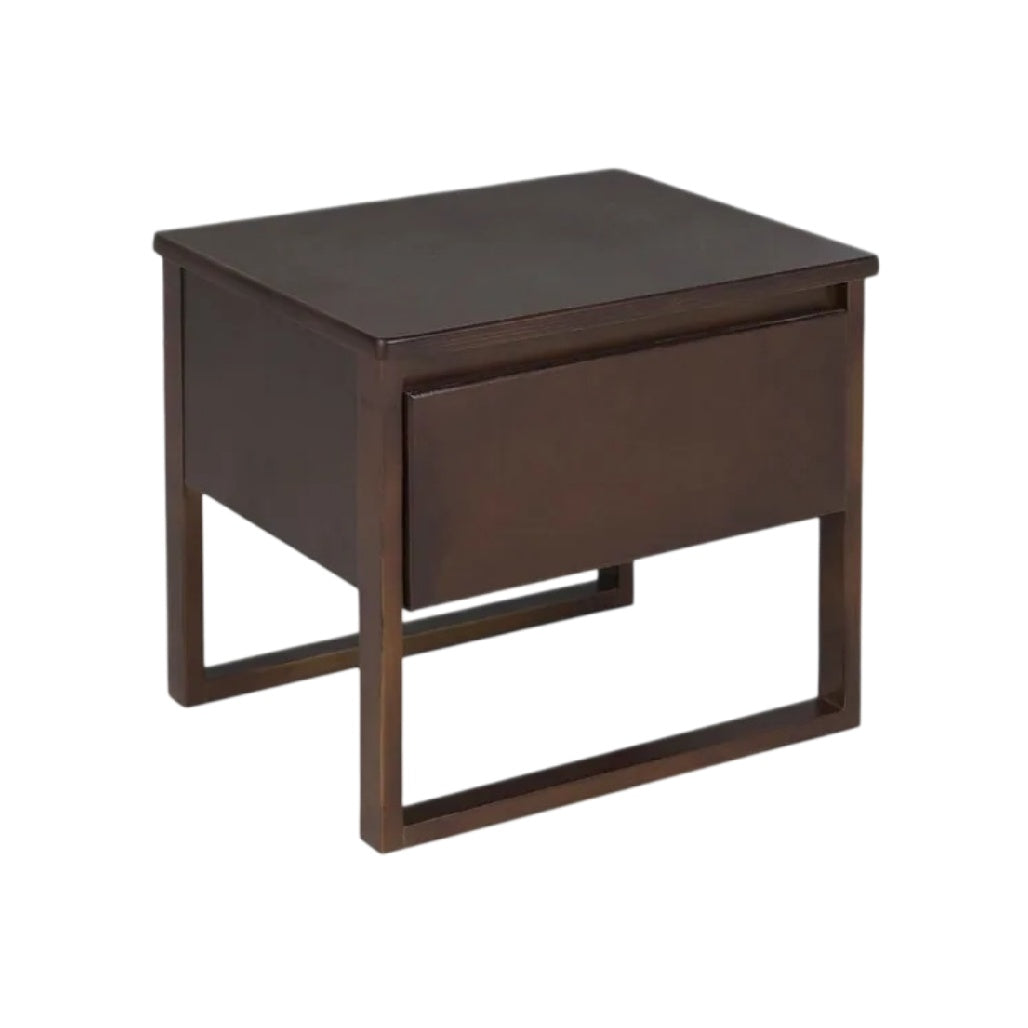**Table de chevet en bois avec tiroir, design minimaliste**