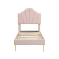 **Lit moderne à tête de lit design en simili cuir rose avec sommier en lattes**